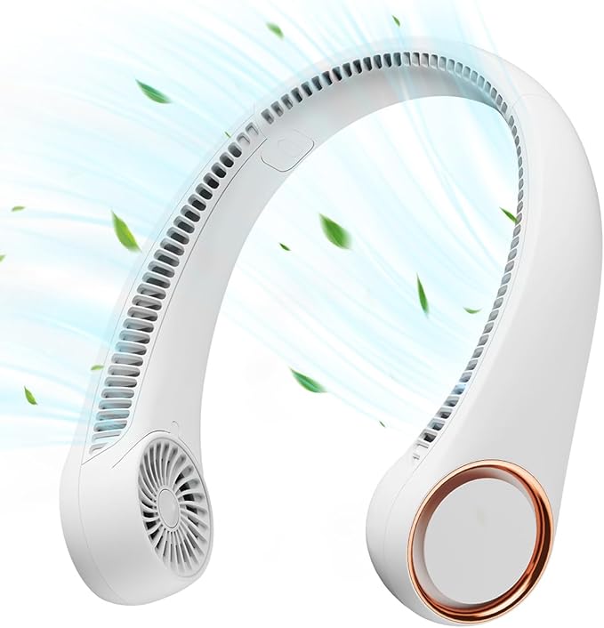 Portable Neck Fan with Rechargeable Battery and USB Charging