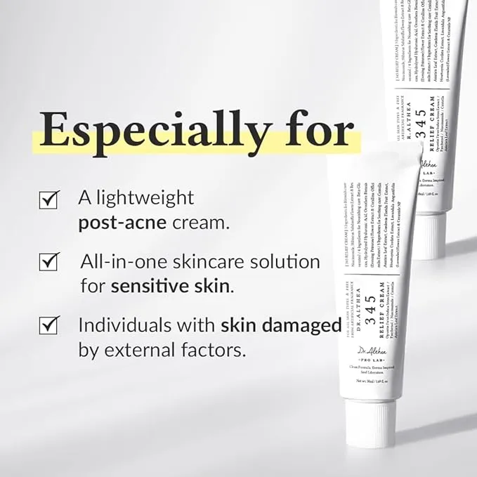 Dr. Althea 345 Relief Cream | Acne Care Vegan Gel Cream with Niacinamide & Ceramide