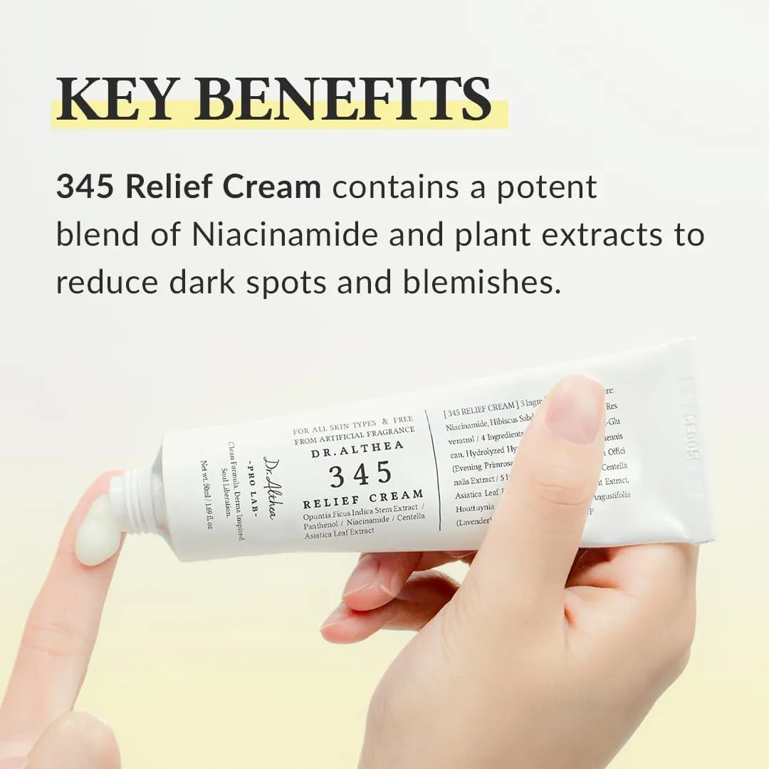Dr. Althea 345 Relief Cream | Acne Care Vegan Gel Cream with Niacinamide & Ceramide